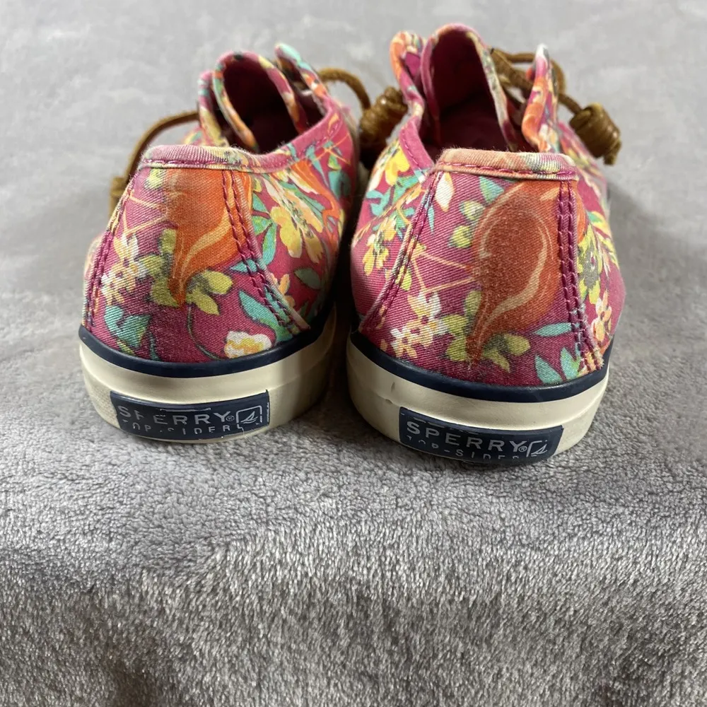 Sperry Shoes Sneakers Womens 7M‎ Seacoast Top Sider Pink Floral Spring Summer - Image 4