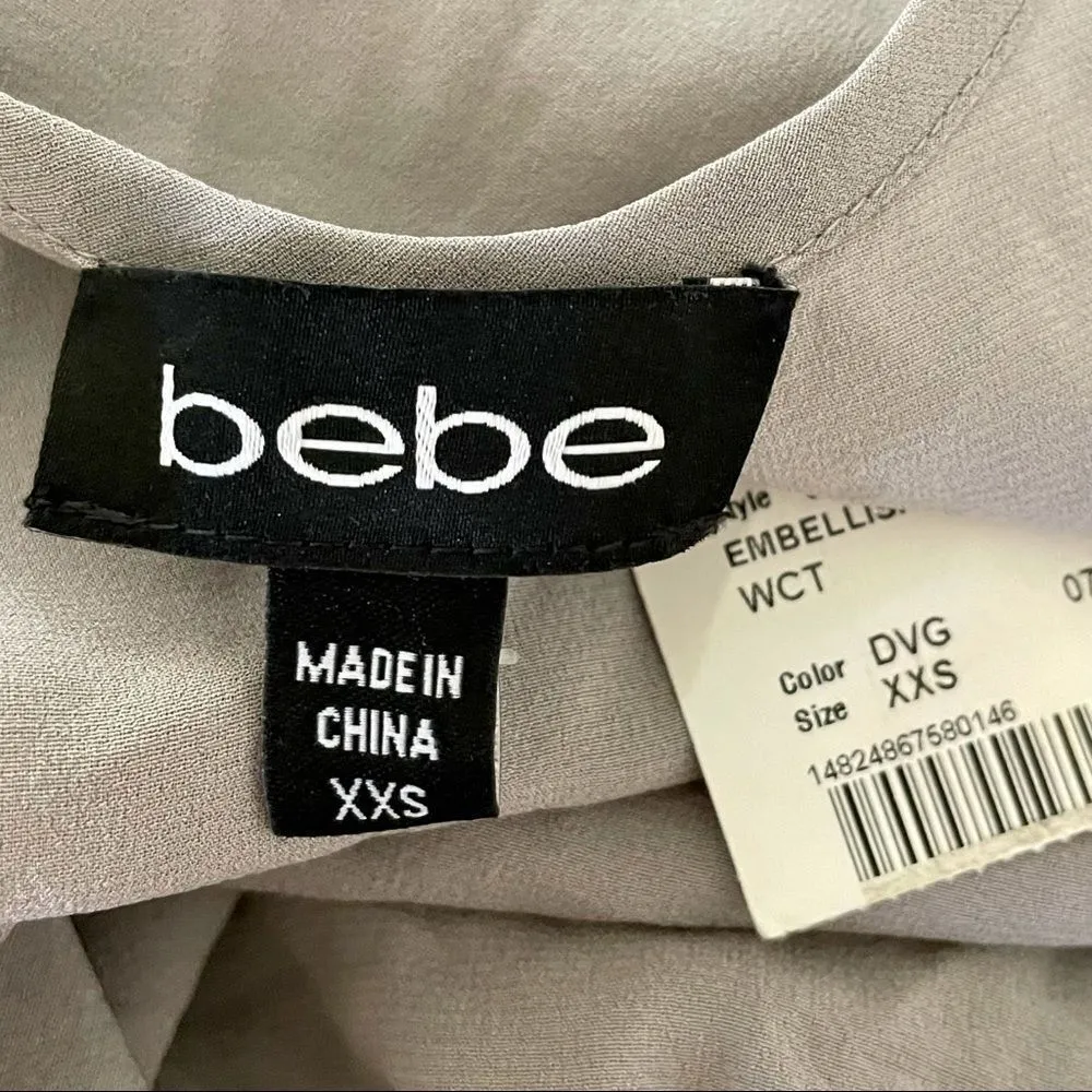 Bebe embellished grey  bib bubble tank  XXS - Image 7