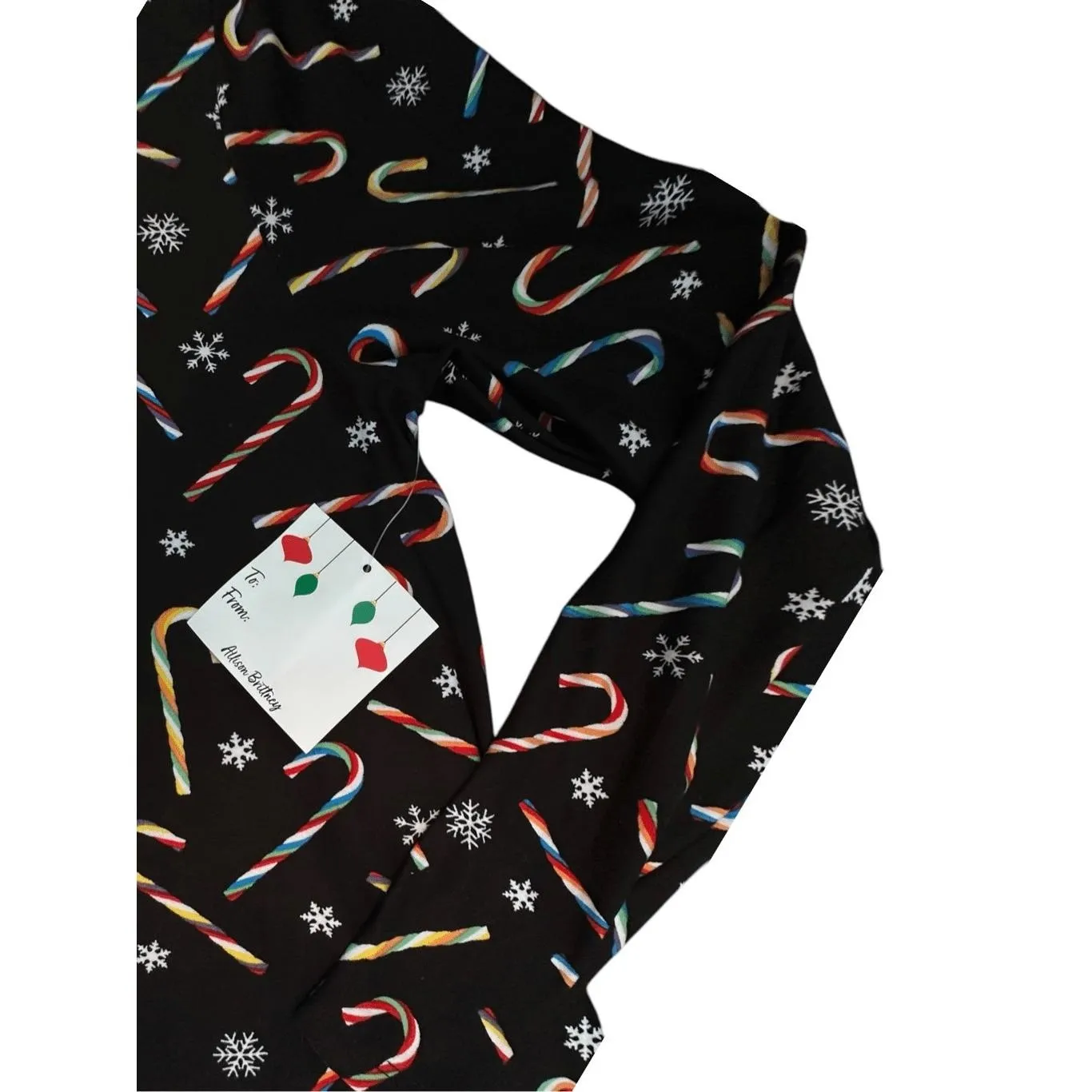 Allison Brittney Long Sleeve Womens Black Multi Christmas Print Festive Holiday - Image 7