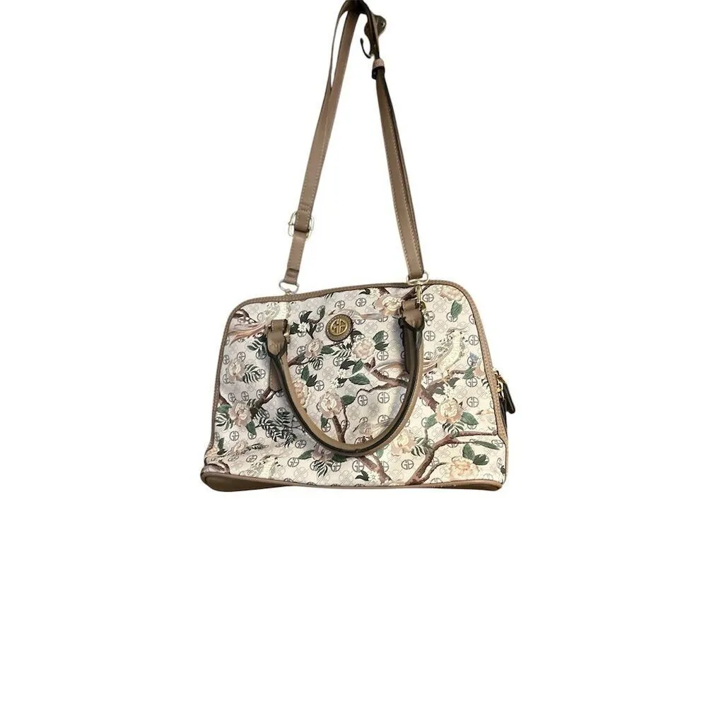 Giani Bernini Women's Floral Dome Satchel Bag Neutral Design - Image 4