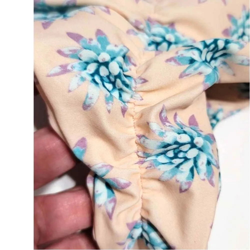 Tori Praver Swimwear Shyla / Kalani Bikini Set Wild Agave Ginger Pink Blue Large - Image 10