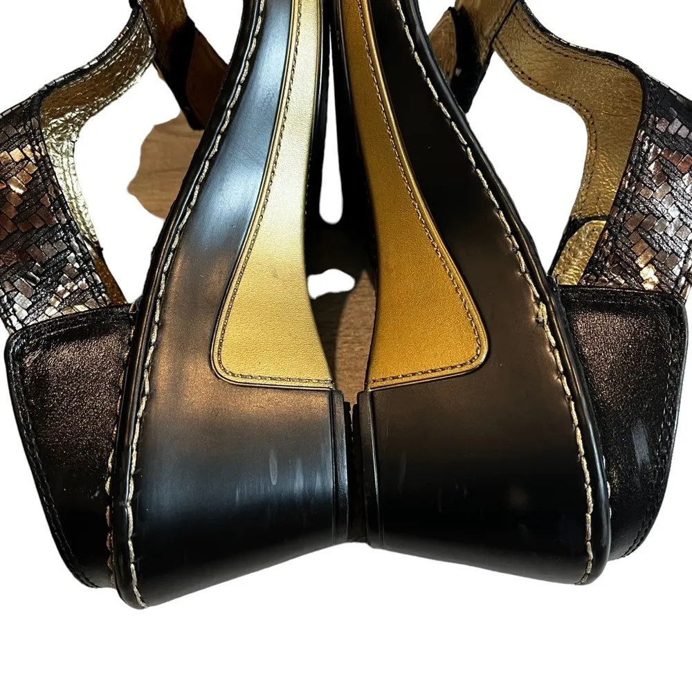 Alegria Lara Wedge Leather Sandal Schmancy Bronze - Image 13