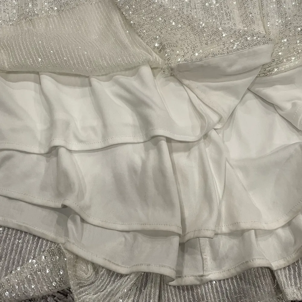 La Femme 29681 White Sequin Double Strap Back Gown 16 - Image 6