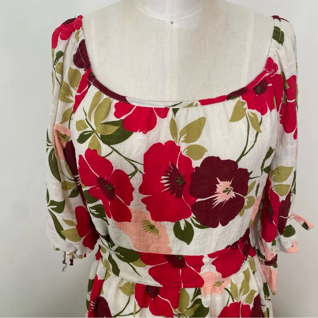 Figueroa & Floral Poppy Puff Sleeve Scoop Neck Tiered Maxi Dress M Size M - Image 9