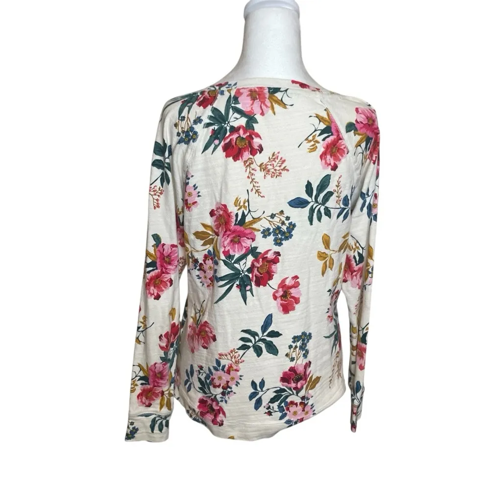 Loft Women's Floral Sweatshirt‎ Small 100% Cotton Flower Garden Cottagecore - Image 5