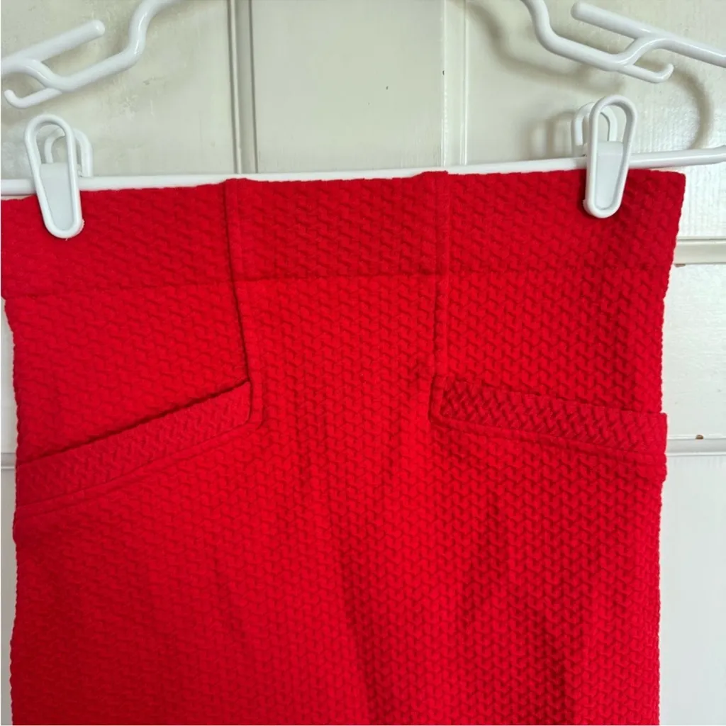 Ganni red textured straight skirt size xs - Image 2