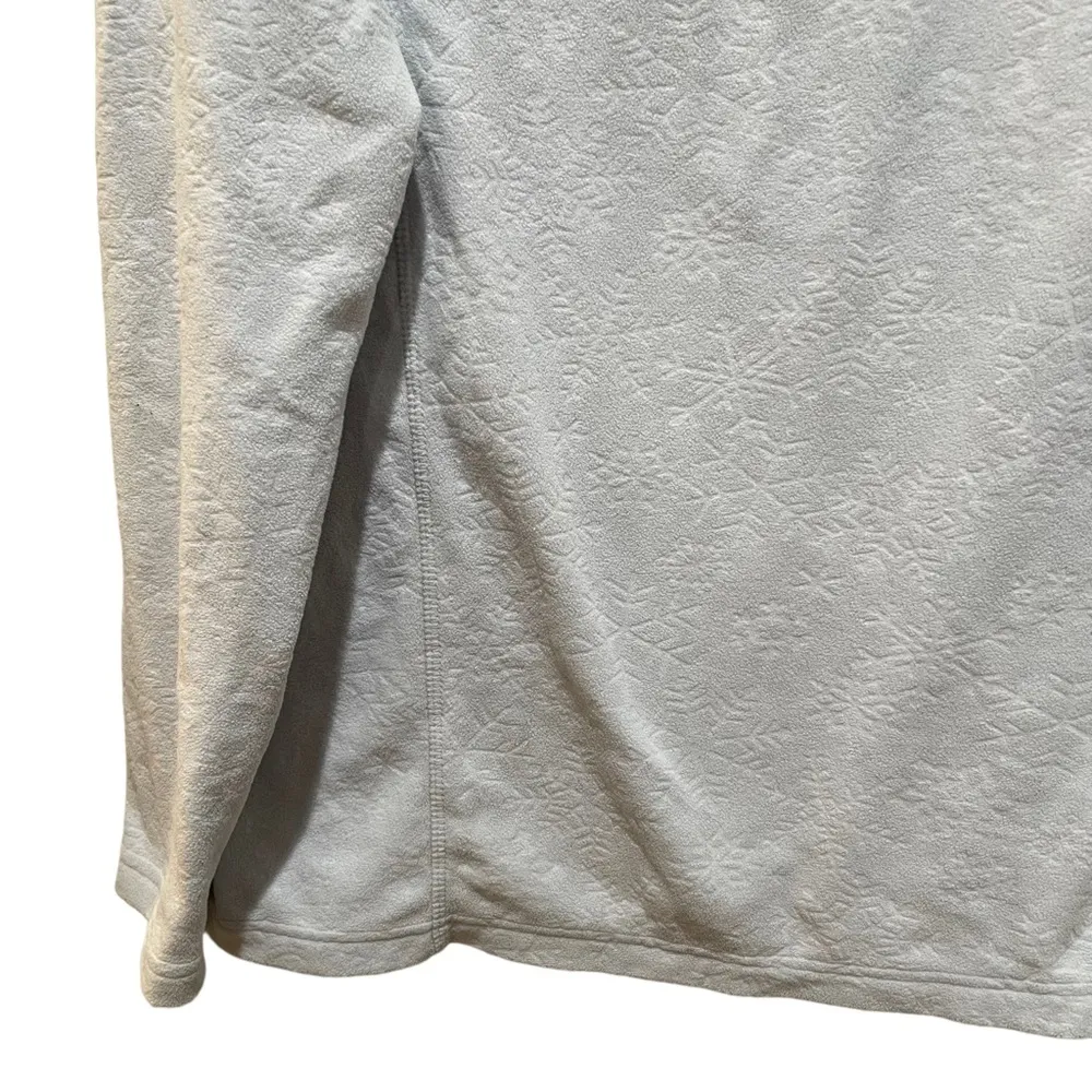 Lands’ End 1/4 Zip Snowflake Fleece Light Blue Size Medium - Image 2