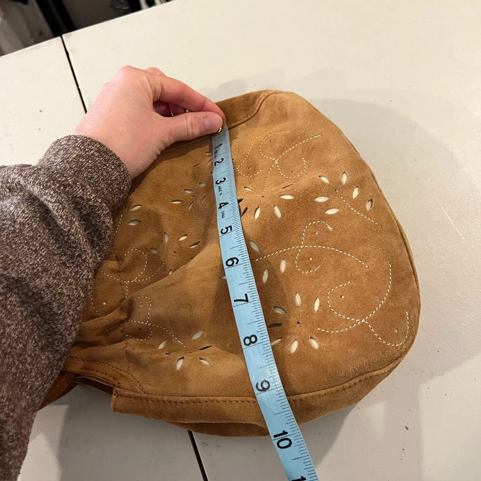 Vintage 90s Talbots Tan Genuine Leather Made in Italy Top Handle Small Bag - Image 11