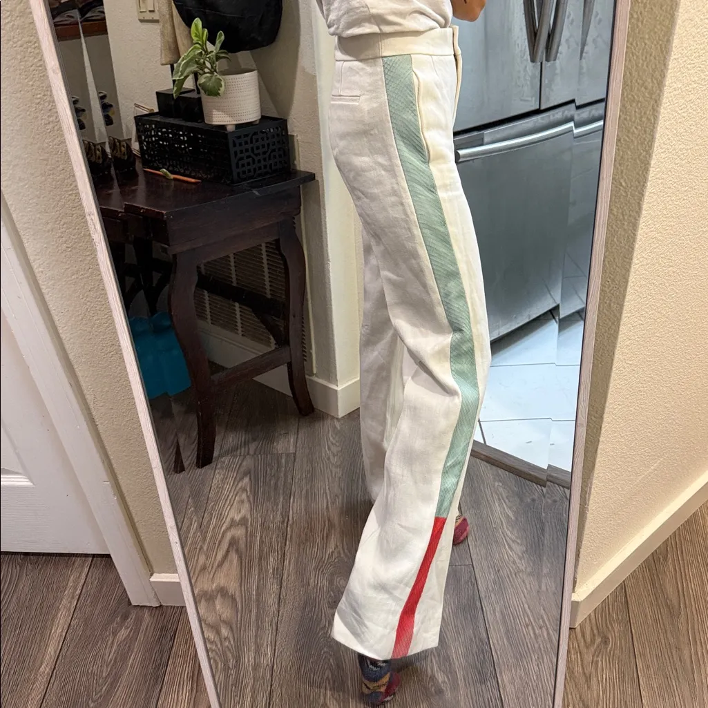 J Crew Collection Snakeskin Stripe Trouser Size 0 WHITE 59181 $795 - Image 7