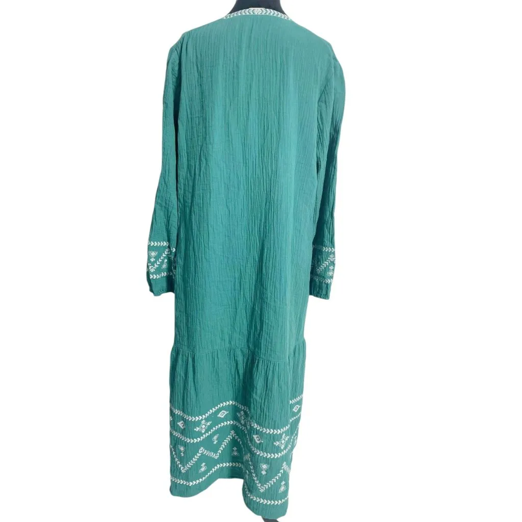Soft Surroundings Size XL  Jolie Embroidered Dress Long Sleeve Boho Midi - Image 7