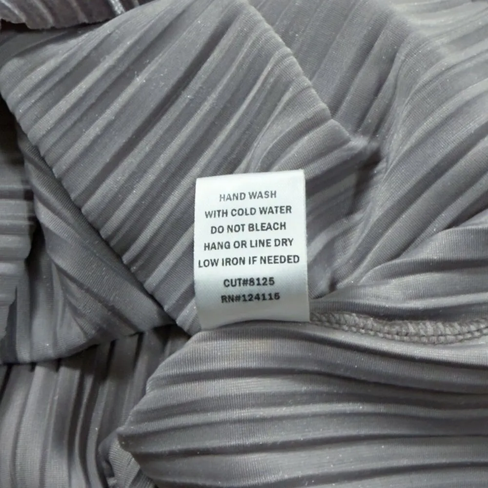 Elodie Silver Velour Flowy Camisole Medium Ribbed Fairy Velvet Rave - Image 6