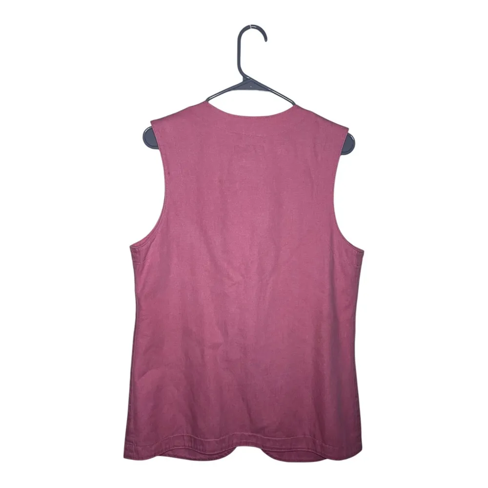 Vintage Cotton Orvis Vest Dress M Pink - Image 2
