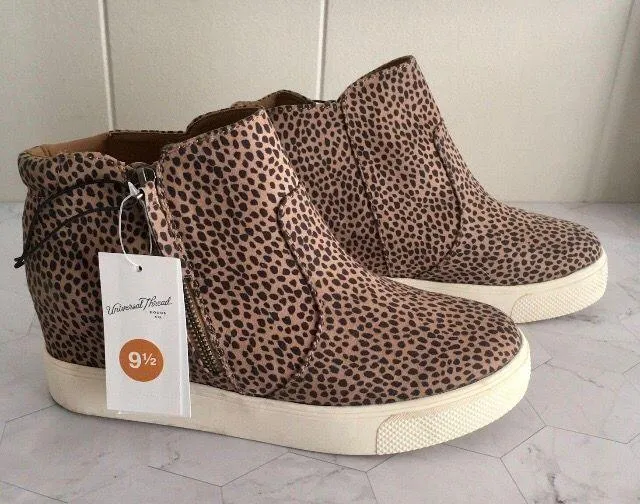 Cheetah Wedge Sneakers, Size 9 1/2 Brown - Image 4