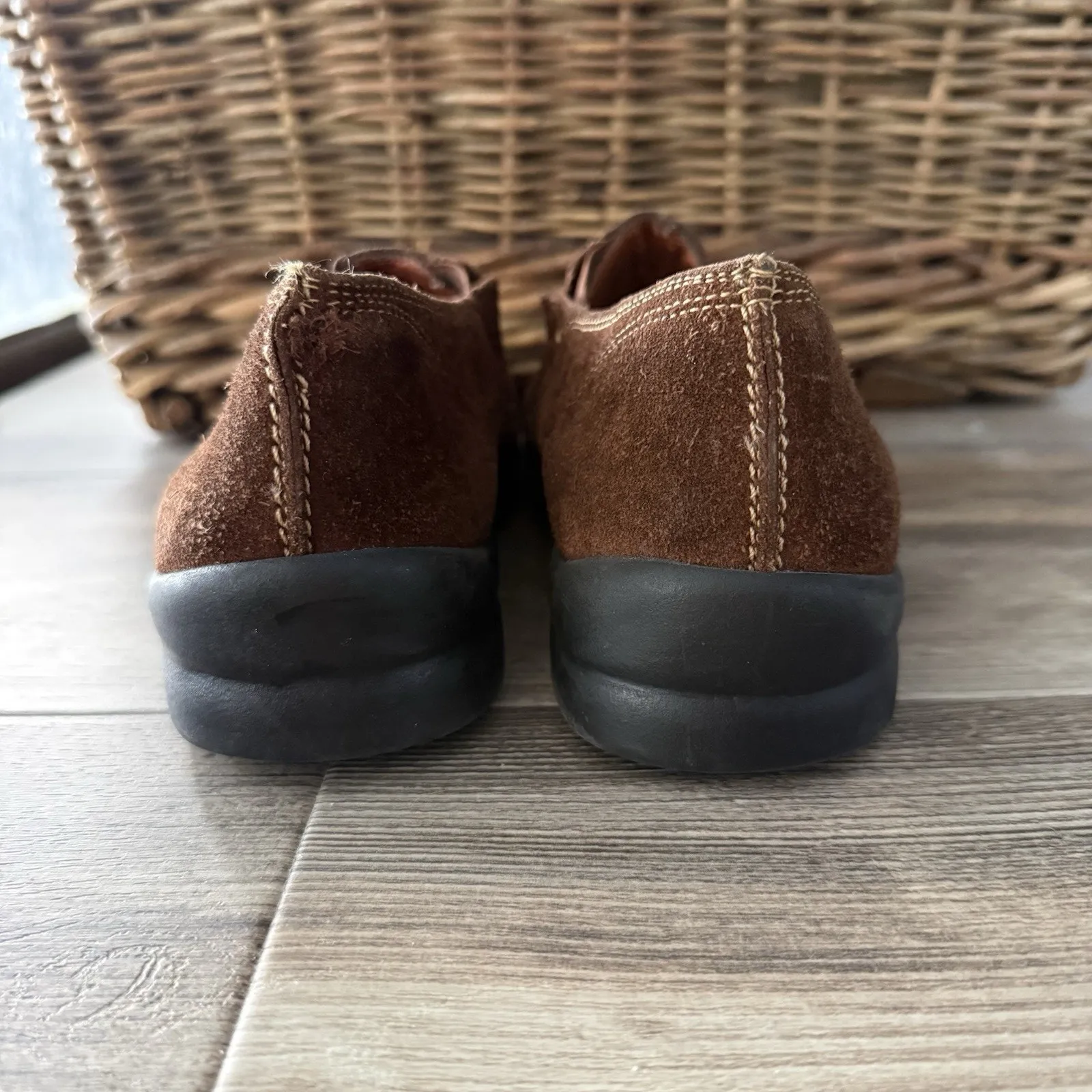 Footprints by Birkenstock Brown Suede Slip-On Shoes Women’s Size 37 - Image 4