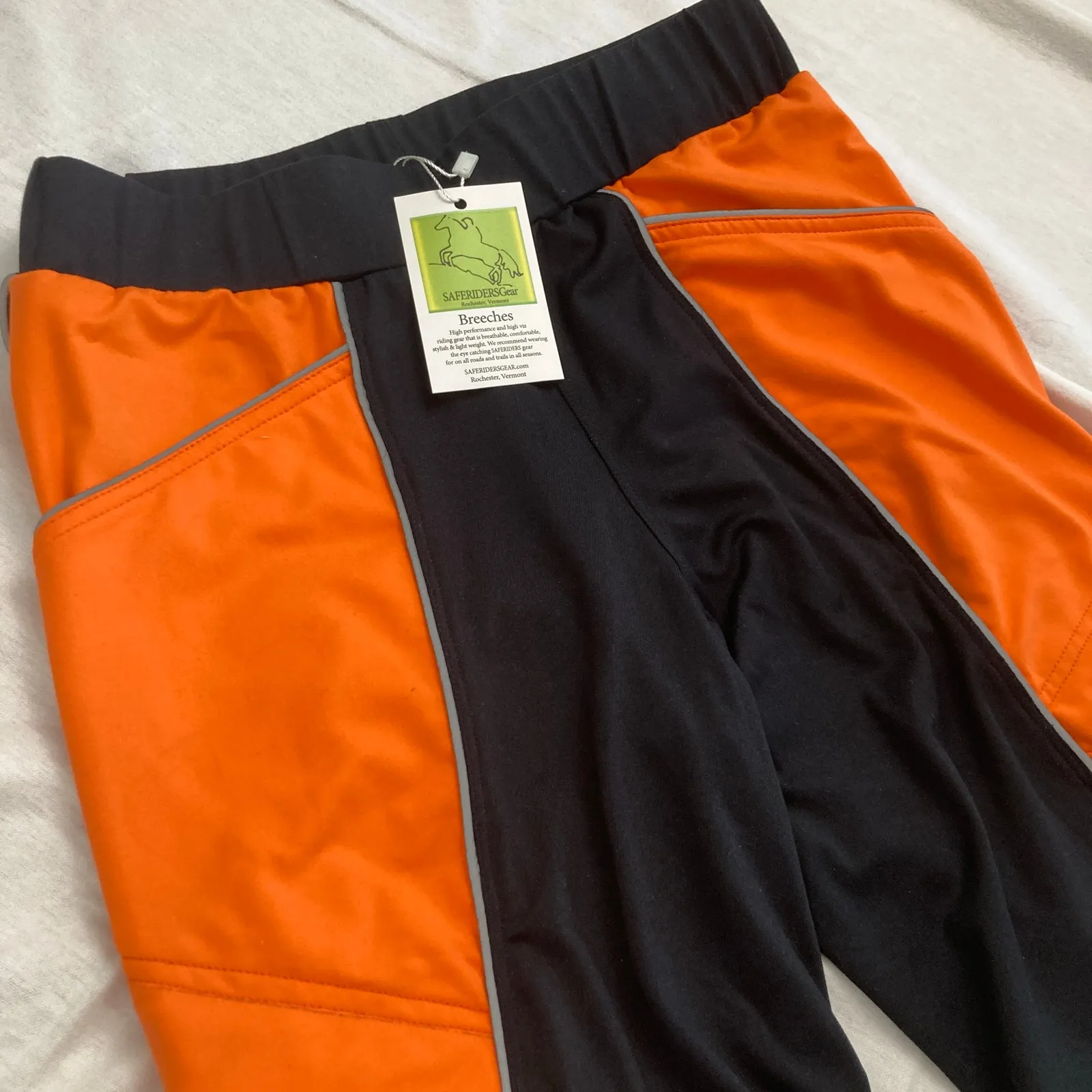 NWT Defects Safe Riders Gear Womens S Reflective Breeches High Visibility Trail Black - Image 4