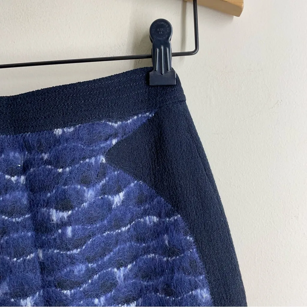 O’2nd Blue Black Wool Blend Textured Mini Skirt Size 4 Korea - Image 4