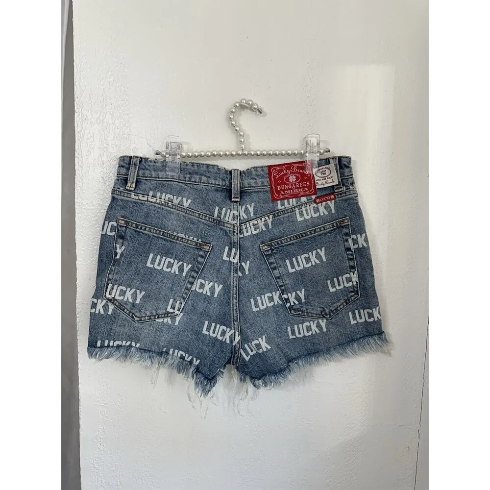 Lucky Brand Womens Totally Lucky  Pins Allover Printed High Rise Shorts Size 28 - Image 3