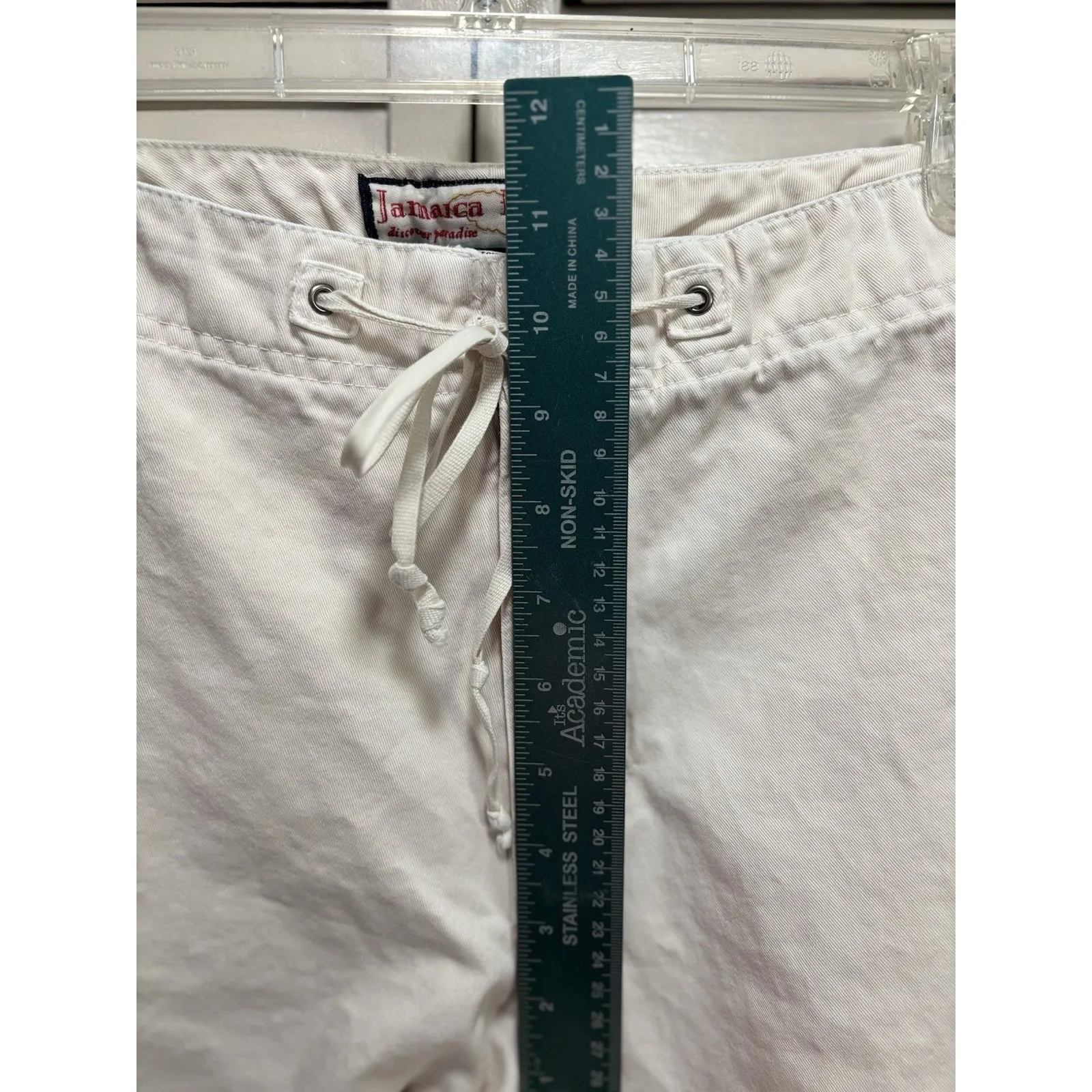 Jamaica Bay Khaki Beige Cargo Capri Roll/Tab Leg Mid‎ Rise Size 16W Zip/Tie Tan - Image 2