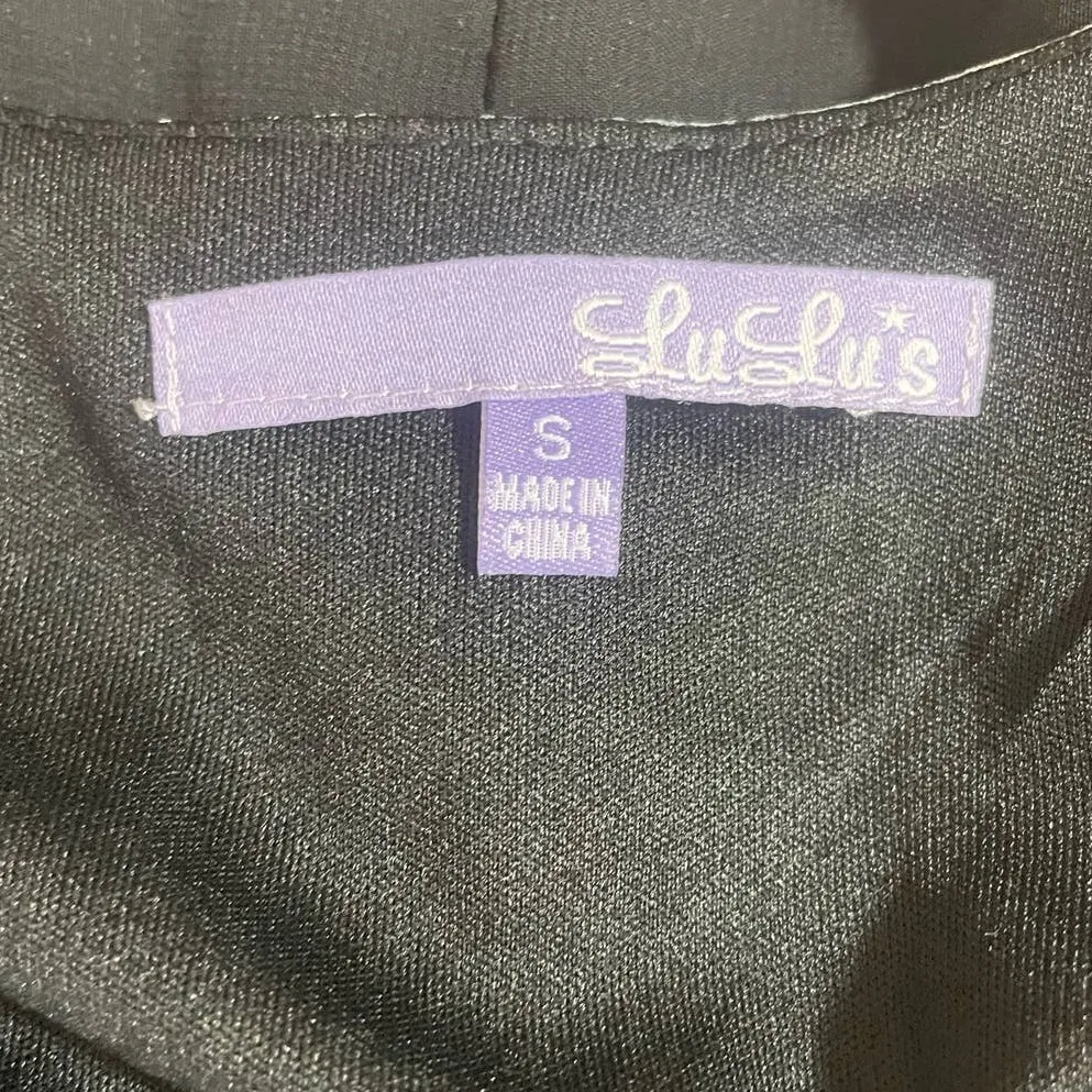 Lulus Women Flowy Maxi Dress S Black White Tie Dye‎ Smocked Empire Boho Resort - Image 2