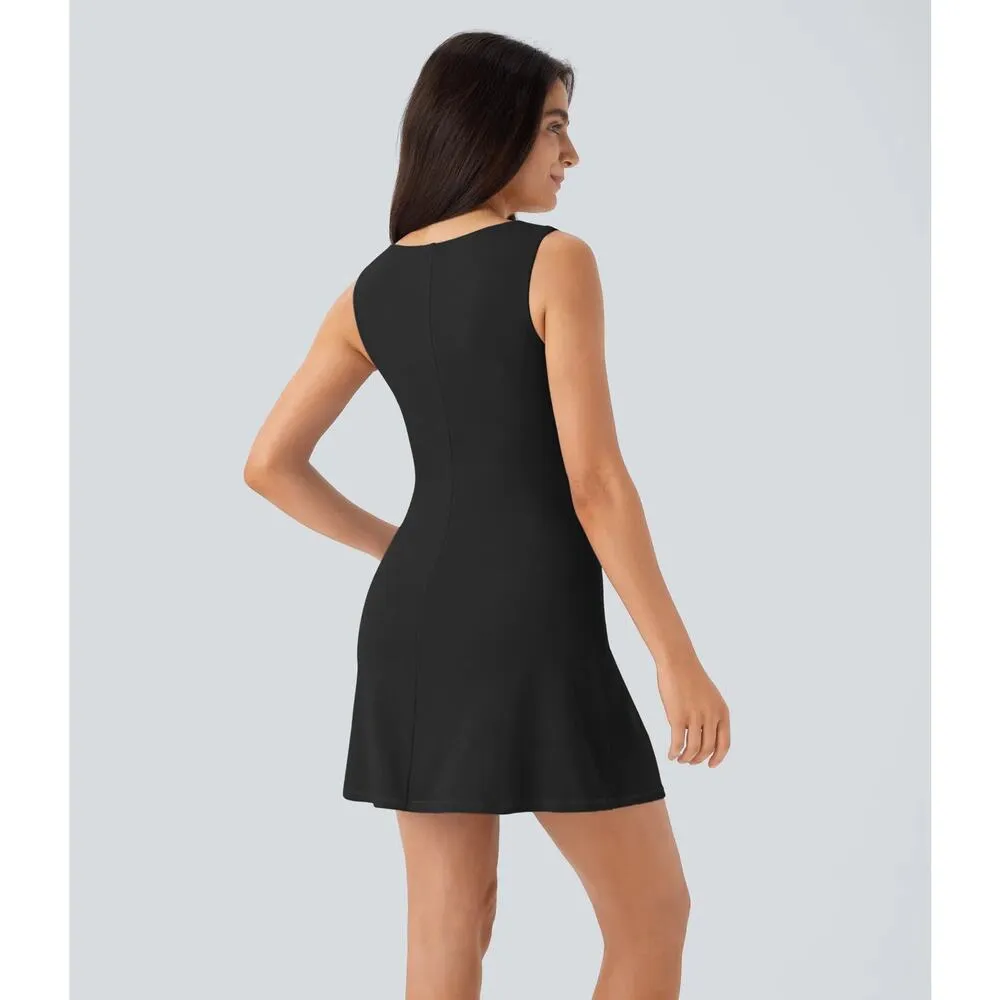 Halara Softlyzero Quick Dry Square Side Pocket Mini Tennis Active Black Dress L - Image 6