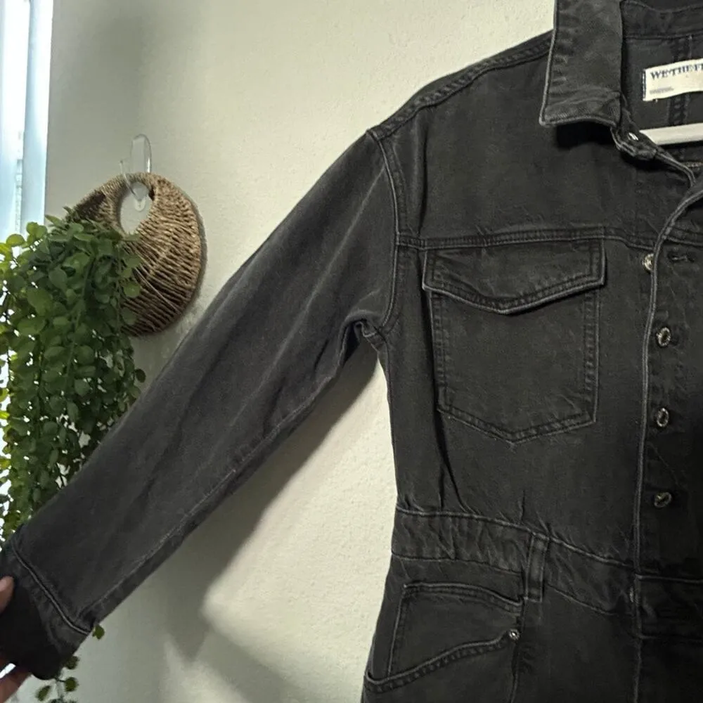 NEW Free People We The Free Touch The Sky One-Piece Black Denim Size Small $178 - Image 8