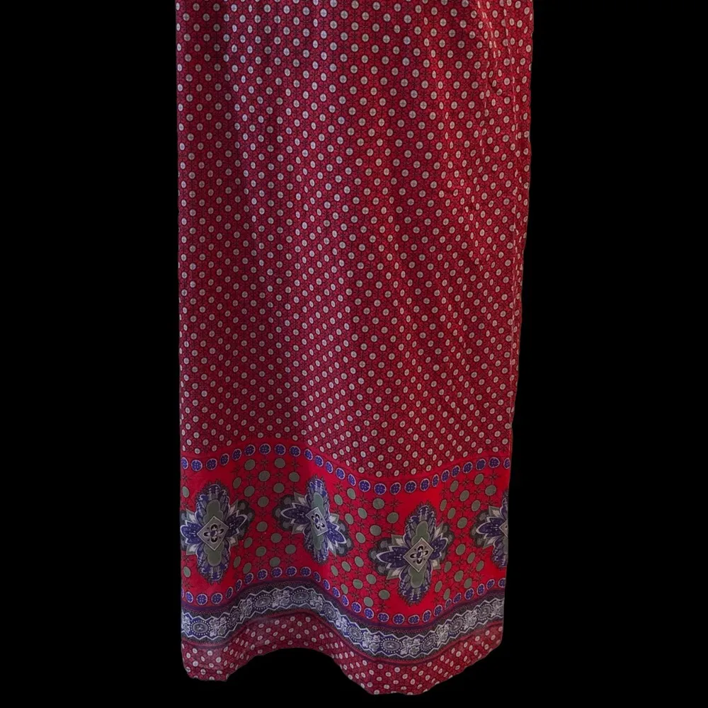 Vintage Charming Lady by 4Family Red Paisley Nightgown Maxi Dress Size 2X - Image 13