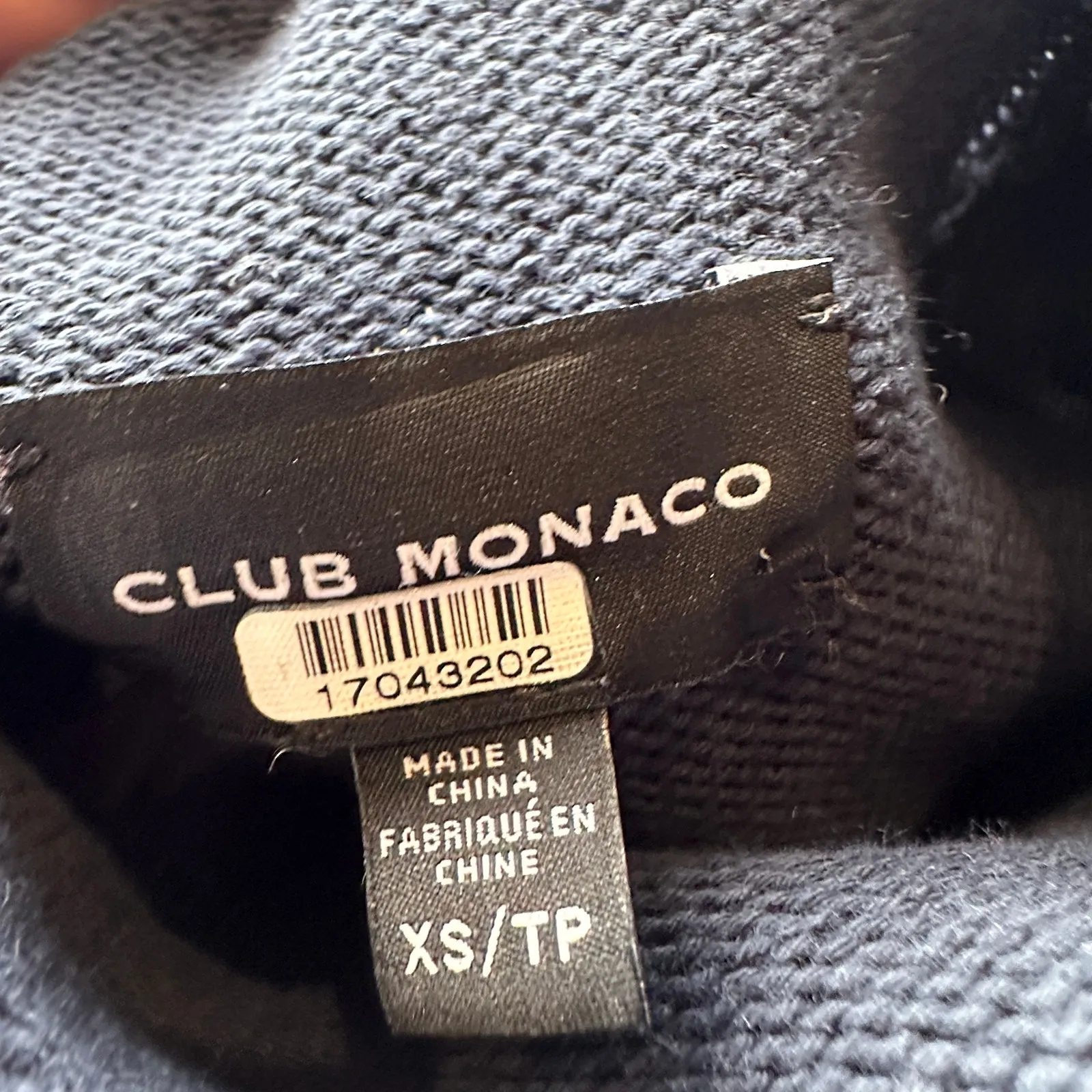 Club Monaco Blue White Stripes Mock Neck Sweater XS Cotton Nautical Preppy $200 - Image 11