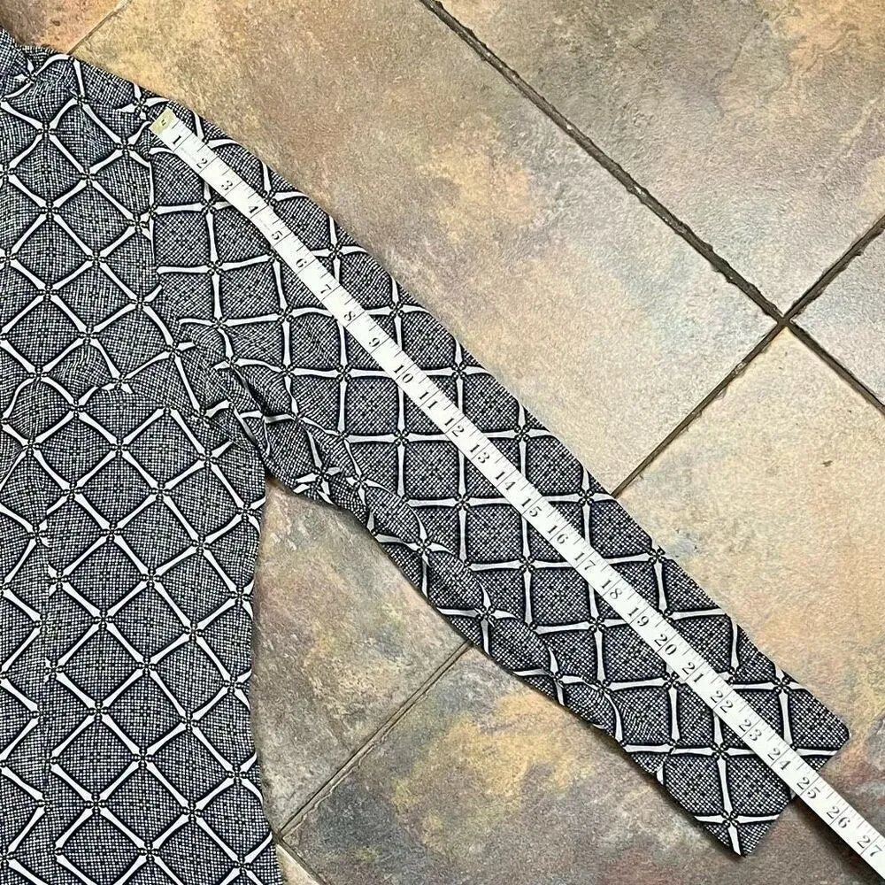 George Me By Mark Eisen Plaid Ruffle Button Down Blouse XL Black - Image 8