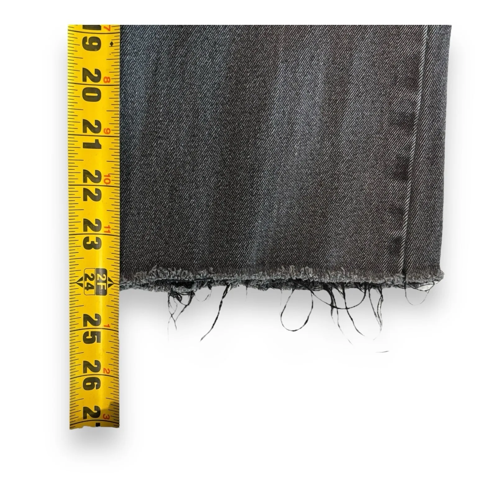 Avec Les Filles Cropped Straight Leg Jeans Women's 27 Black Distressed High Rise - Image 7