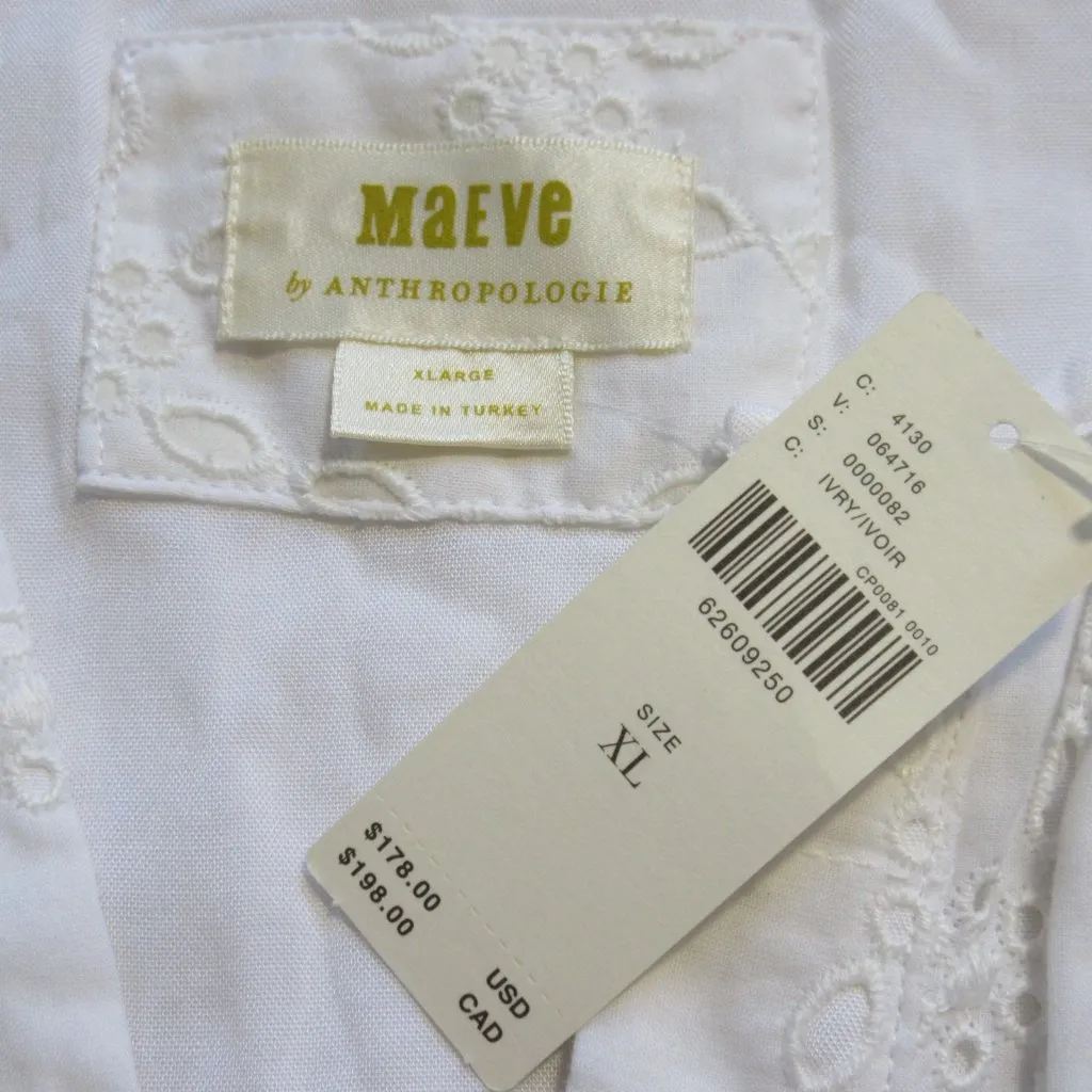 NWT Anthropologie Maeve Somerset Maxi in Ivory Eyelet Tiered Dress XL - Image 5