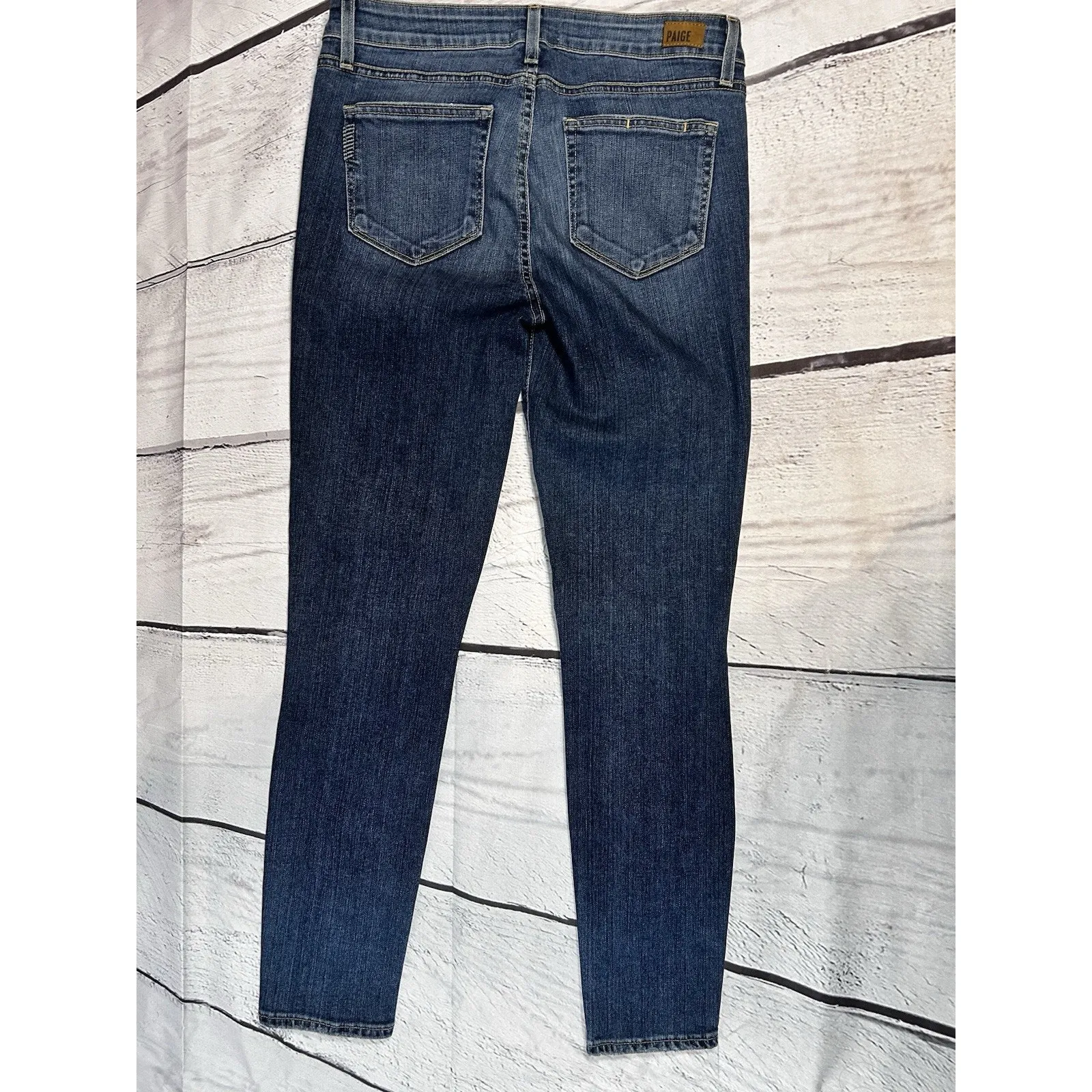 Paige Verdugo Ankle Jeans Size 29 Boho Medium Wash Patchwork Skinny Denim - Image 6