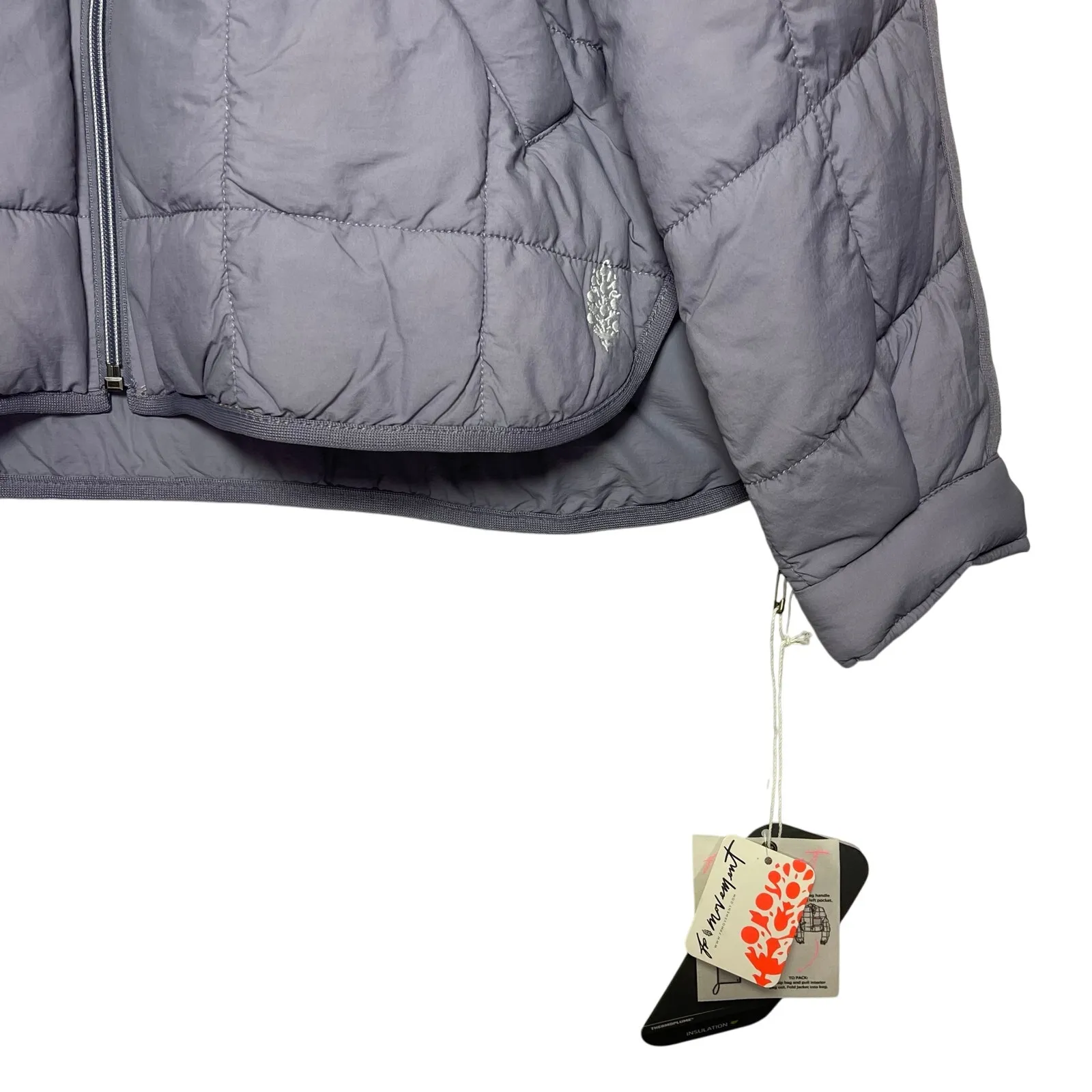 NWT FREE PEOPLE Women’s Rainbow Chevron Striped Pippa Puffer Jacket - Image 5