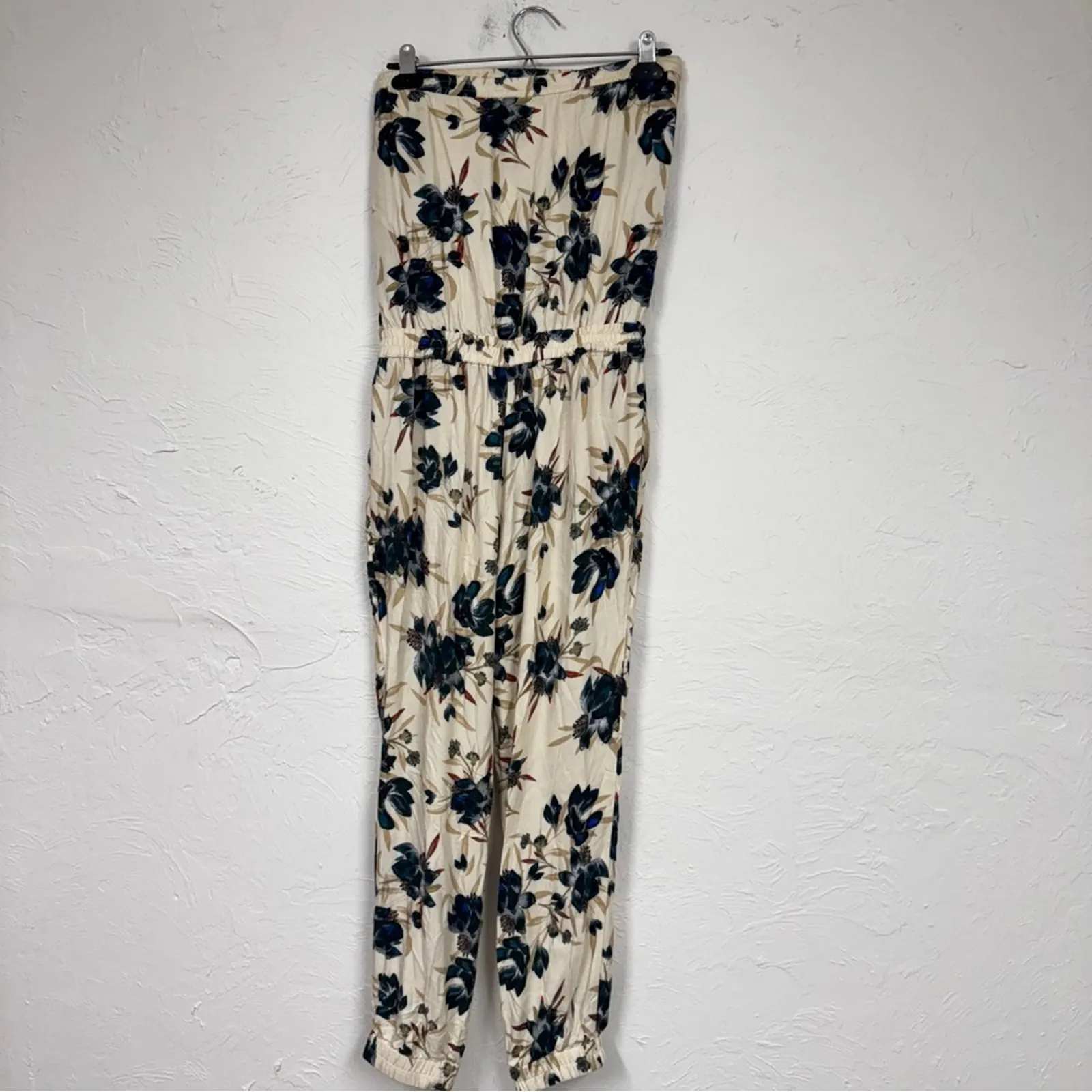 Aritzia Talula Green Cream Floral Strapless Jumpsuit Womens S Jogger Beachy Vaca - Image 5