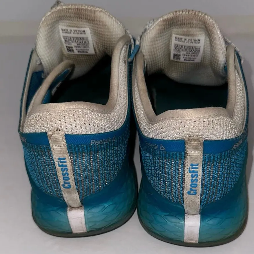 Reebok Nano 9 Women's Cross Trainer‎ Sneakers Bright Cyan/White/Silver Size 10 - Image 3