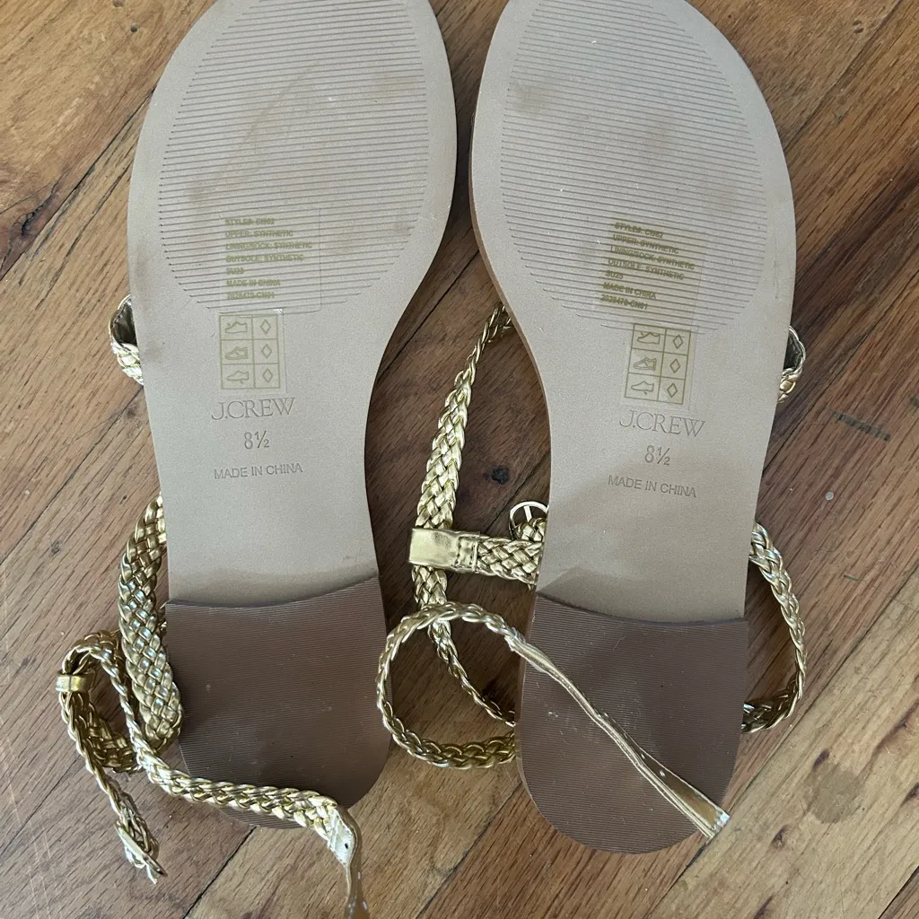 J.Crew Charlotte PU Gladeadtor Braided Sandal size 8 - Image 4