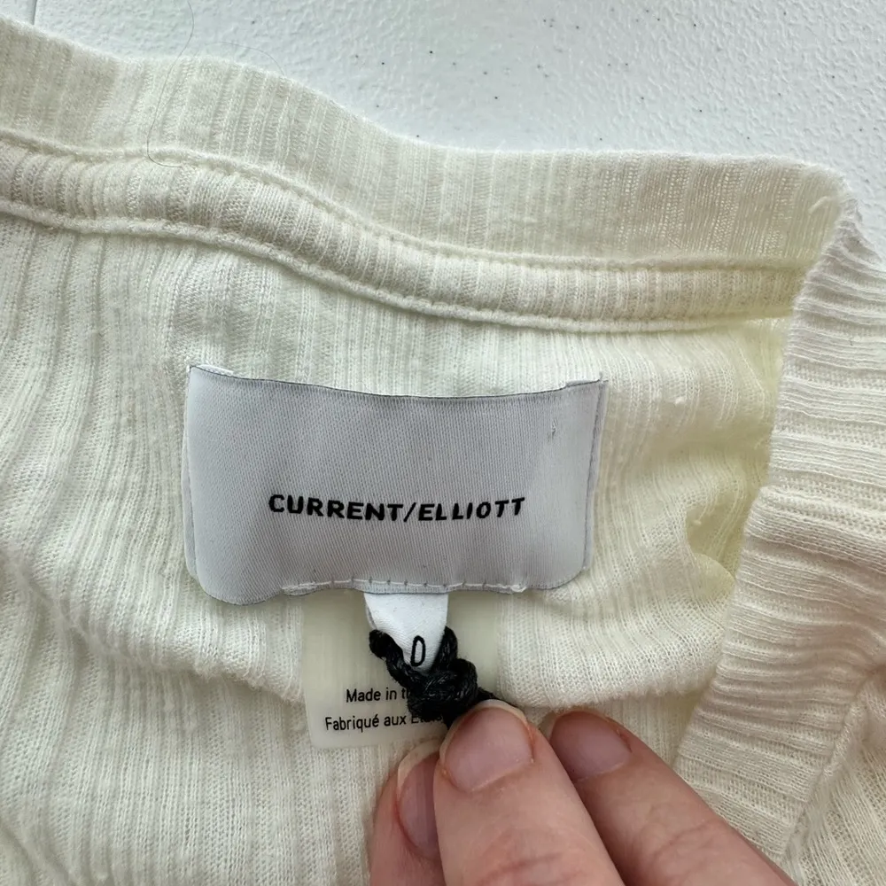 Current Elliott The Heather Pocket Tee Cream Size 0 - Image 4