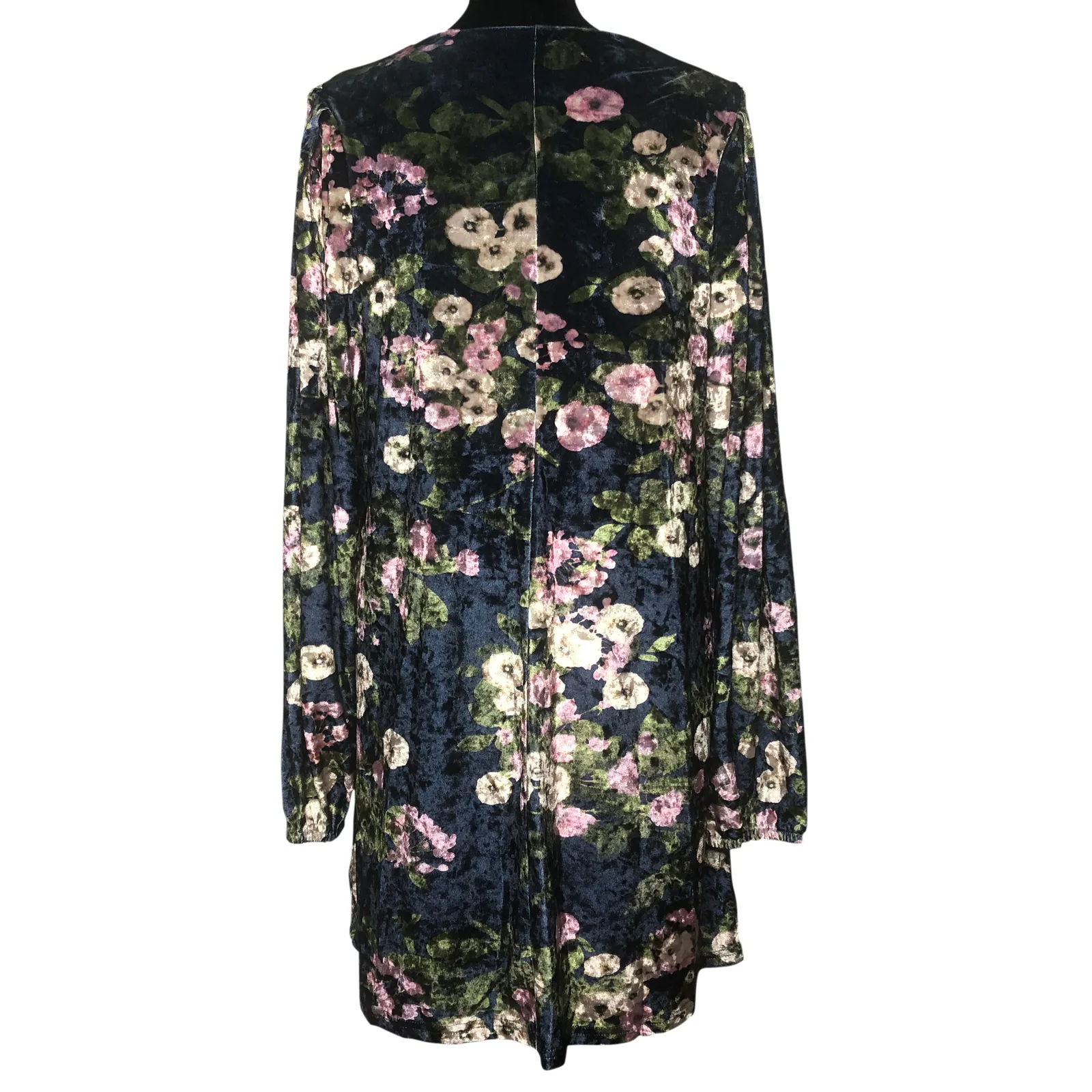 Loveriche Navy Mix Floral Velvet Dress - Size Medium - Image 7
