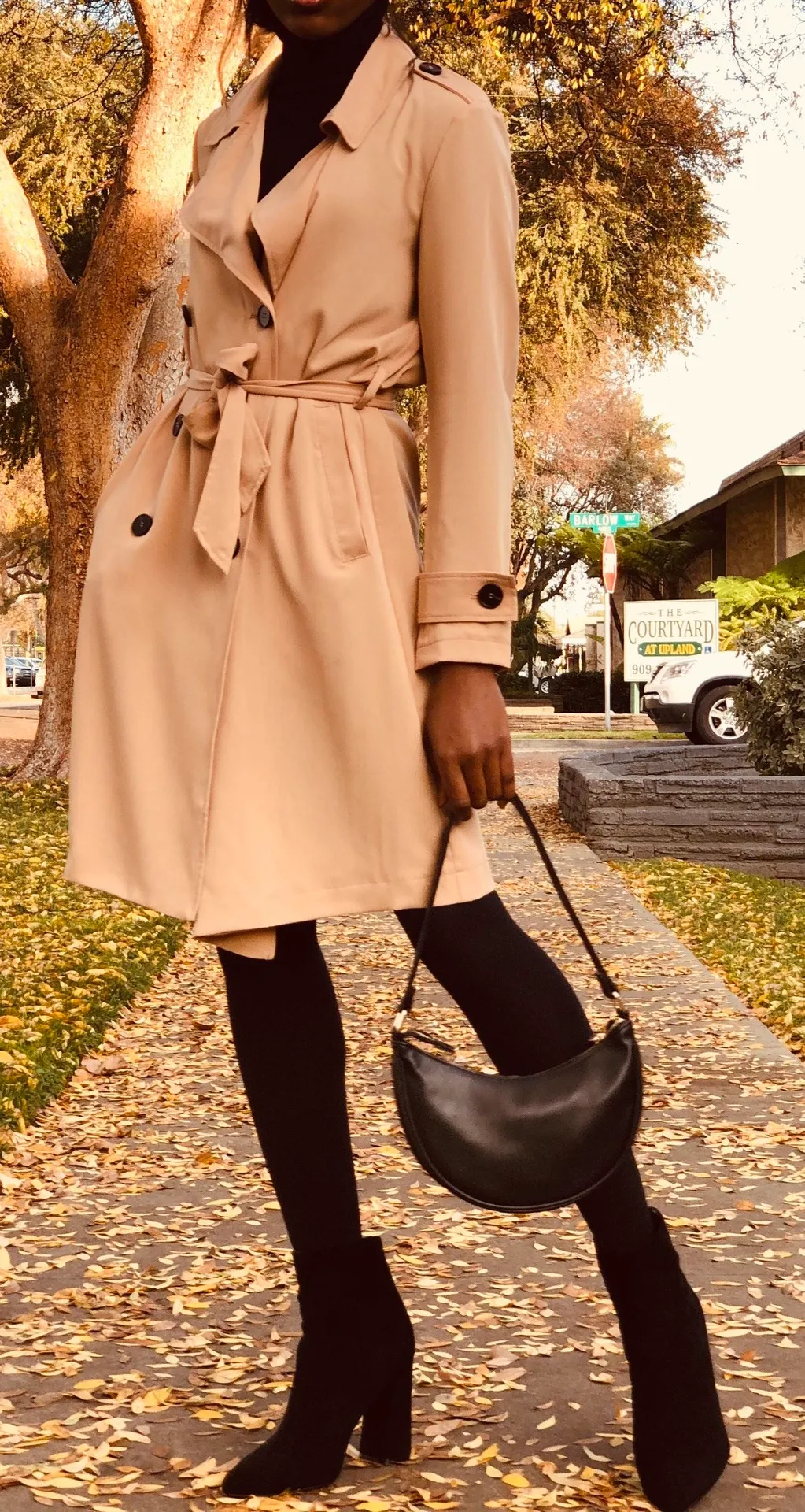 Nasty Gal Dark Beige Trench Coat - Image 2