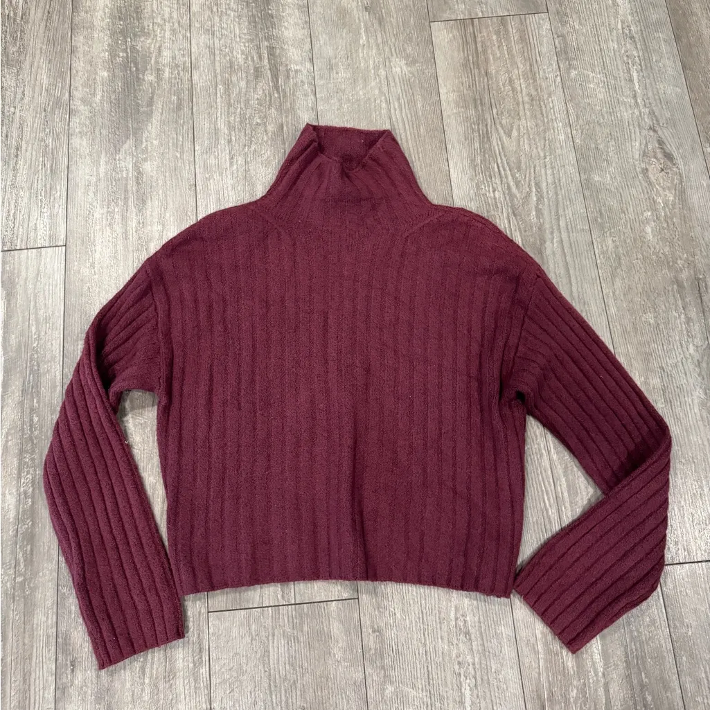 Elegant Plum Cowl Neck Sweater - Image 4