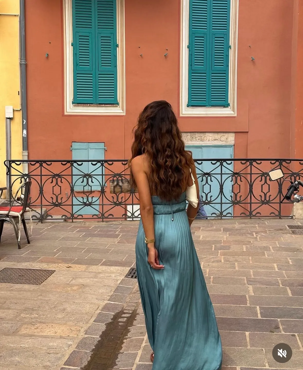 Zara maxi dress boho pleated  Teal Evening Gown wedding party cocktail - Image 7