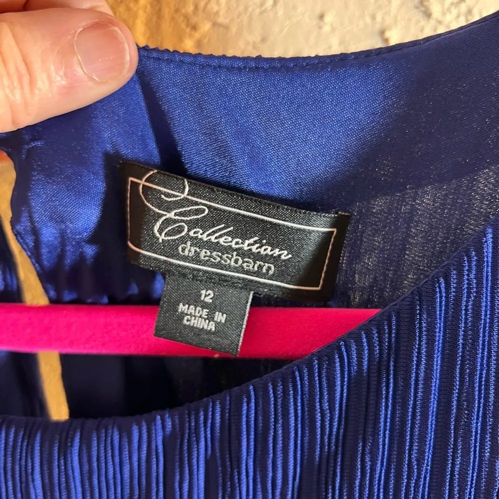 Dressbarn Royal Blue Bateau Neck Midi Dress Size 12 - Image 2