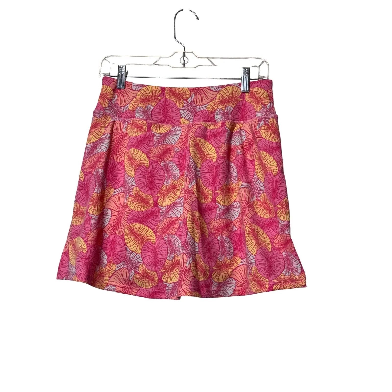 Women's Pink Floral Leaf Print Active Skirt Athletic Skort Tennis Golf Workout S Size M - Image 7