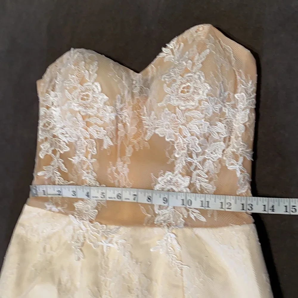 Women’s Strapless Formal Wedding Party Dress Size 4 &extra long train cape *READ - Image 9