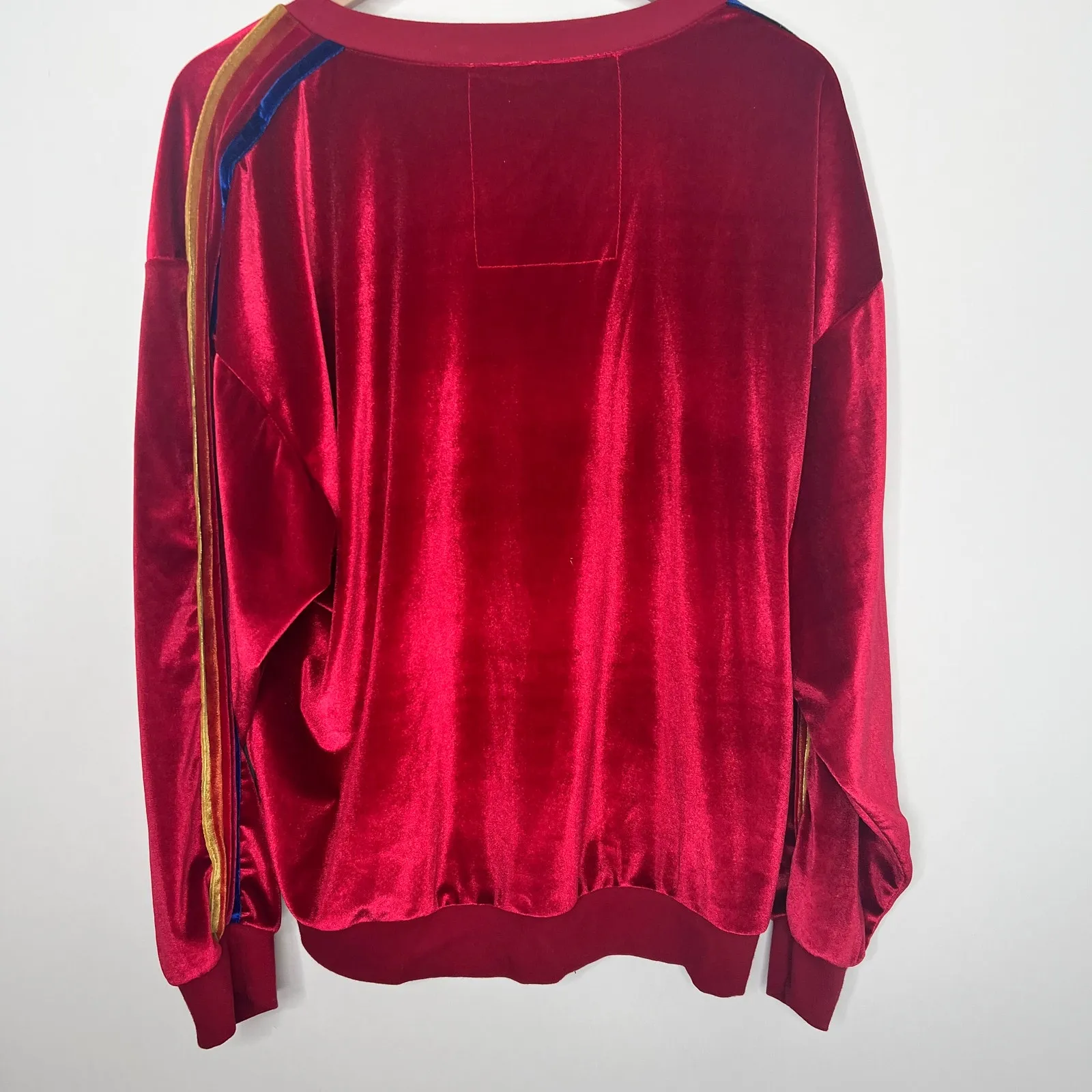 Aviator Nation Red Velvet Relaxed Sweatshirt Medium Womens - Image 9