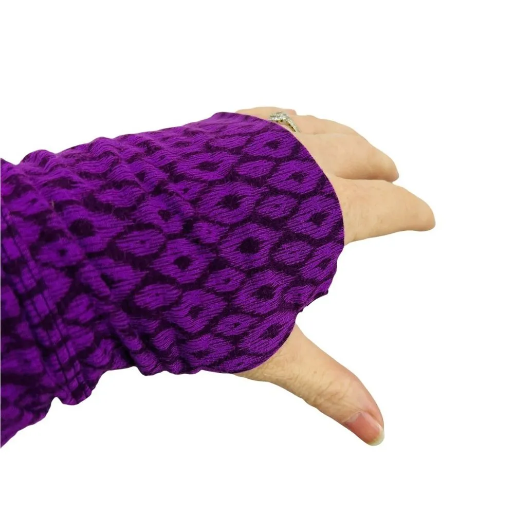 Athleta Two Tone Purple Print V-neck Long Sleeve Modal Wrap Dress Womens Xlarge - Image 6