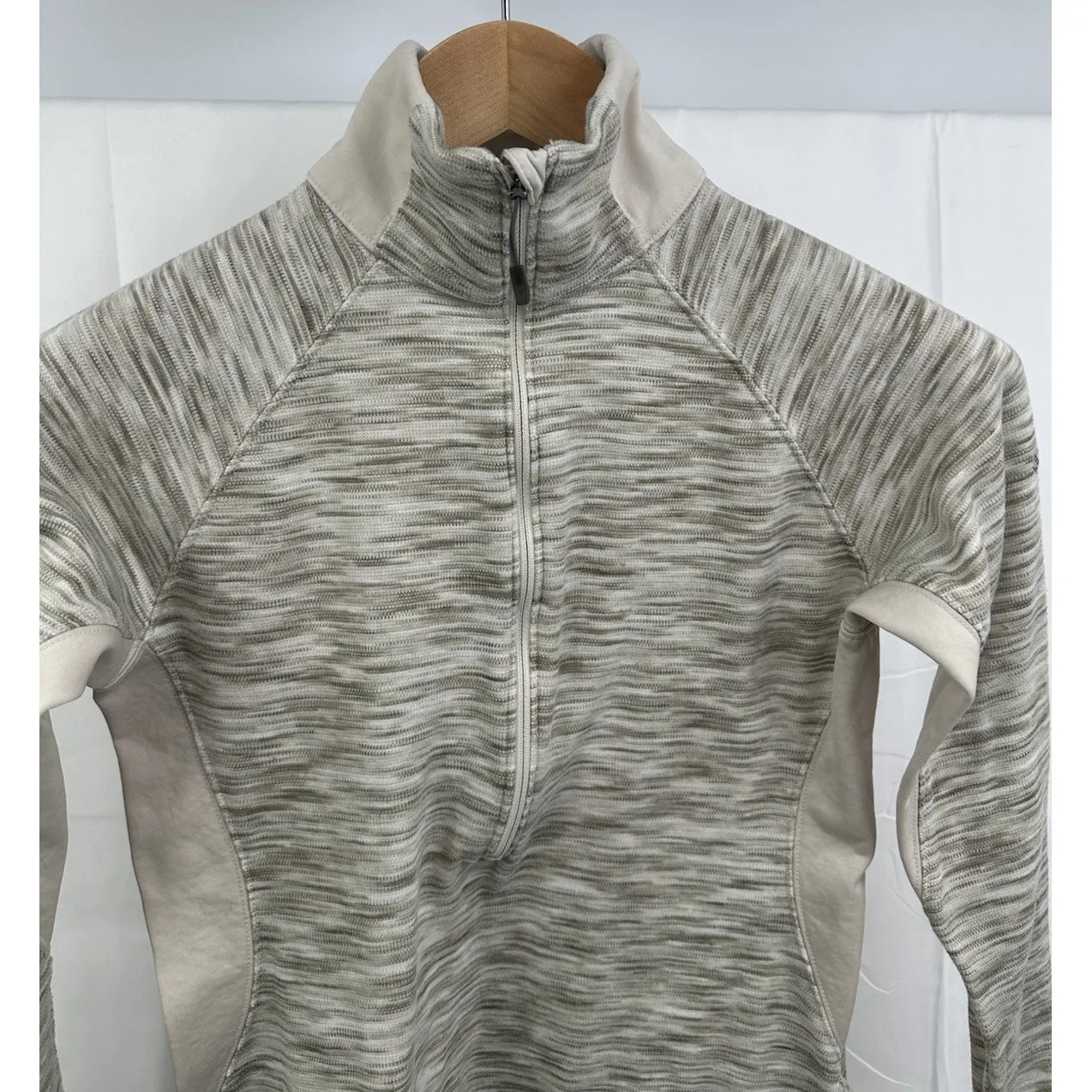 Columbia 1/2 Zip Womens Sweater Beige Tan Size S Activewear Outdoors‎ Hike Warm - Image 2