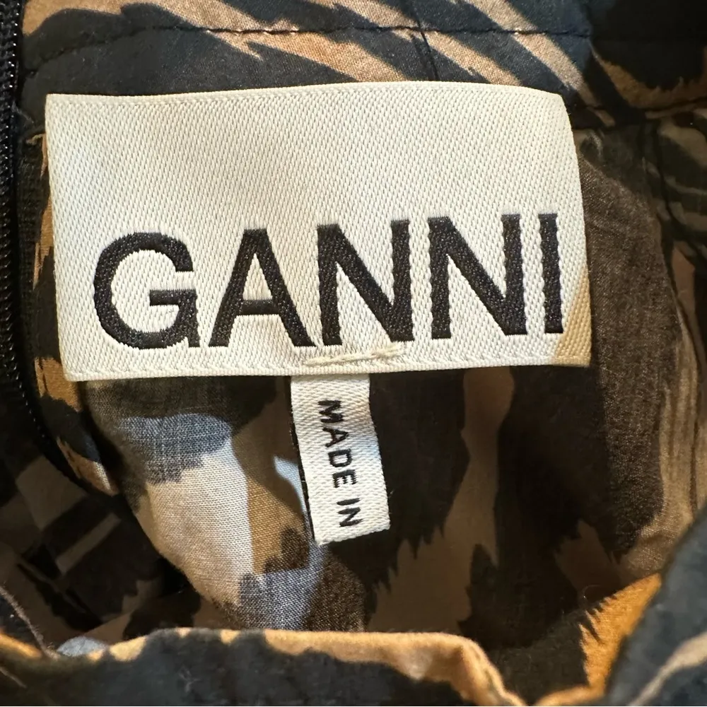 Ganni Puff Sleeve Mini Shirt Dress in Tiger Print Size 36 FR US 4 - Image 9