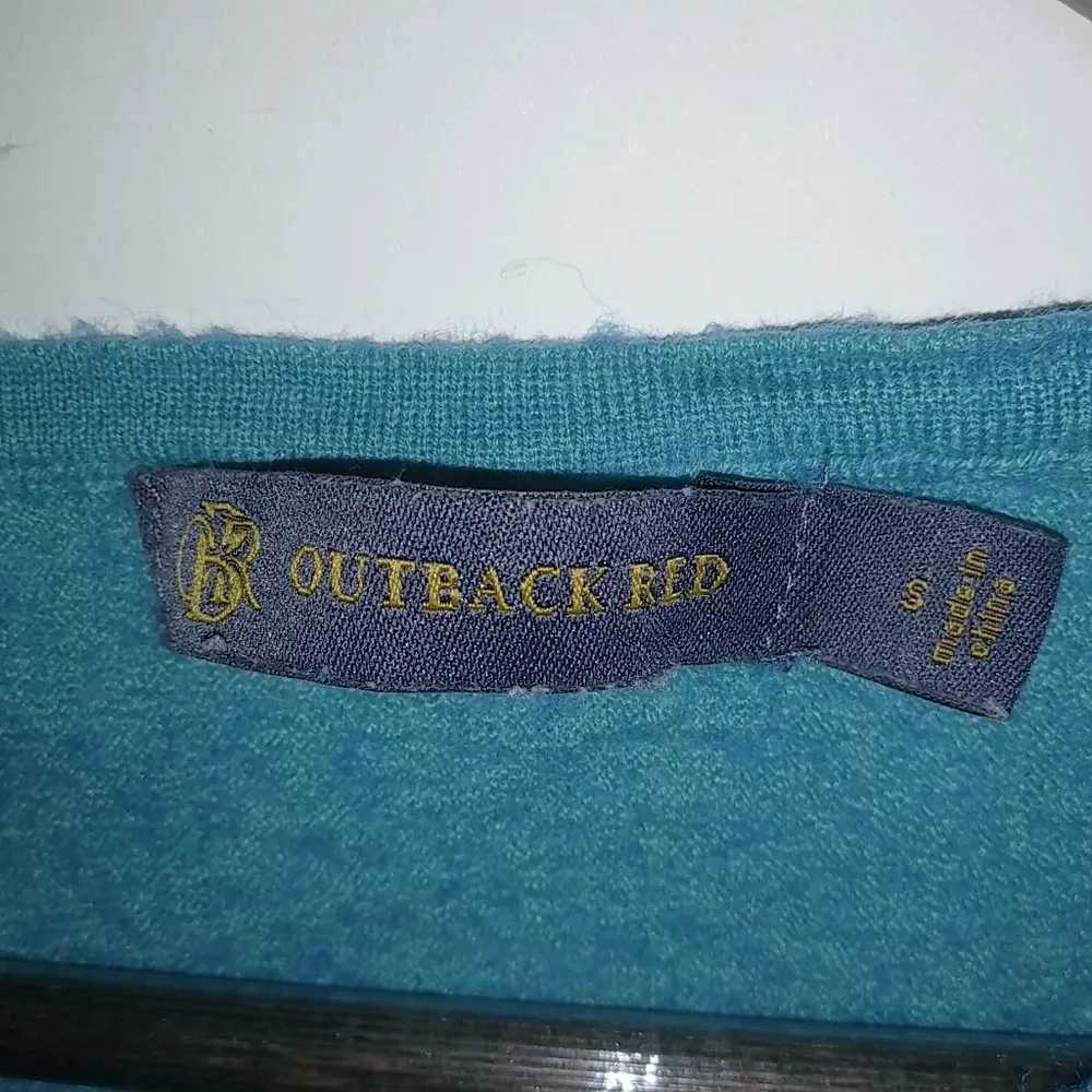 Outback Red S Coquette Turquoise Wool Babydoll Sweater - Image 3