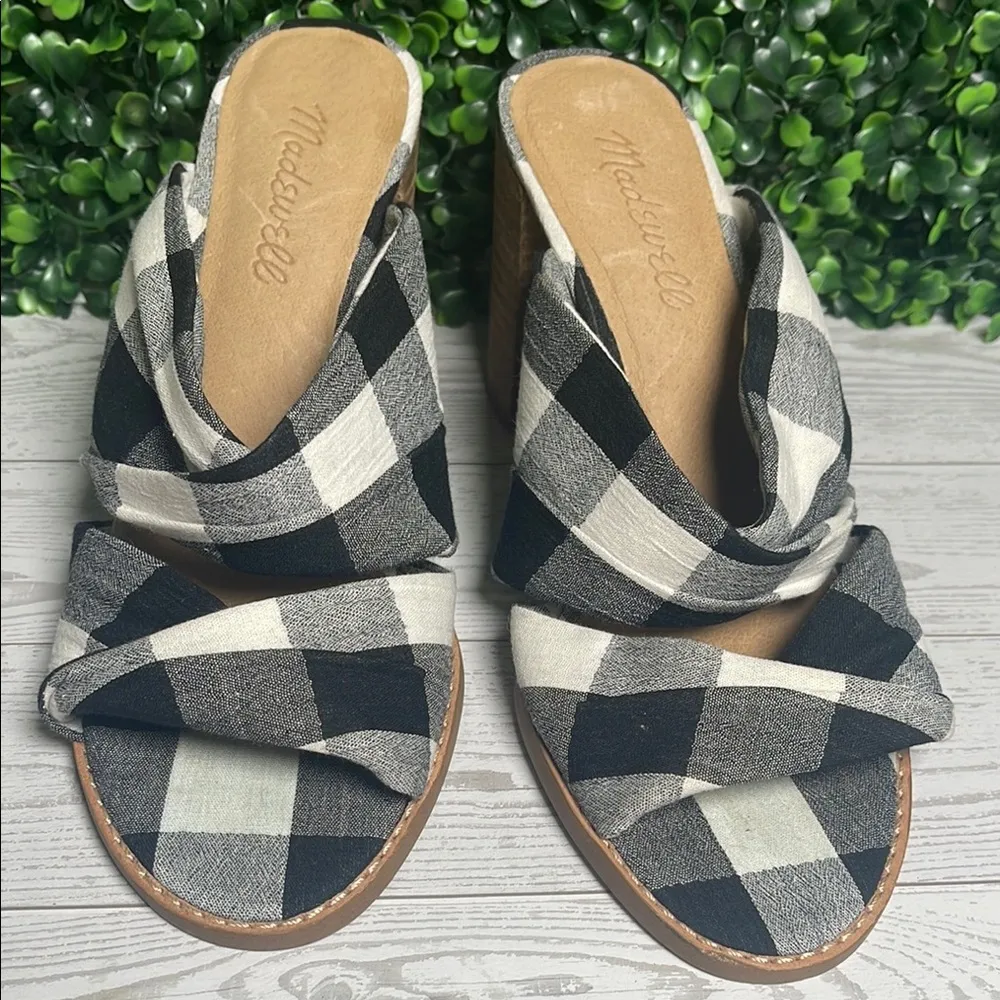 Madewell: The Alexandria Mule in Gingham Check - Image 5