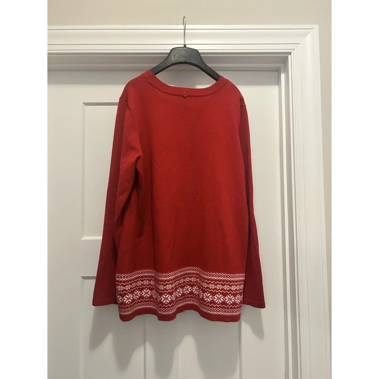 Kim Rogers Women’s Petite XL Red Snowflake Christmas Soft Cozy Nordic Sweater - Image 4